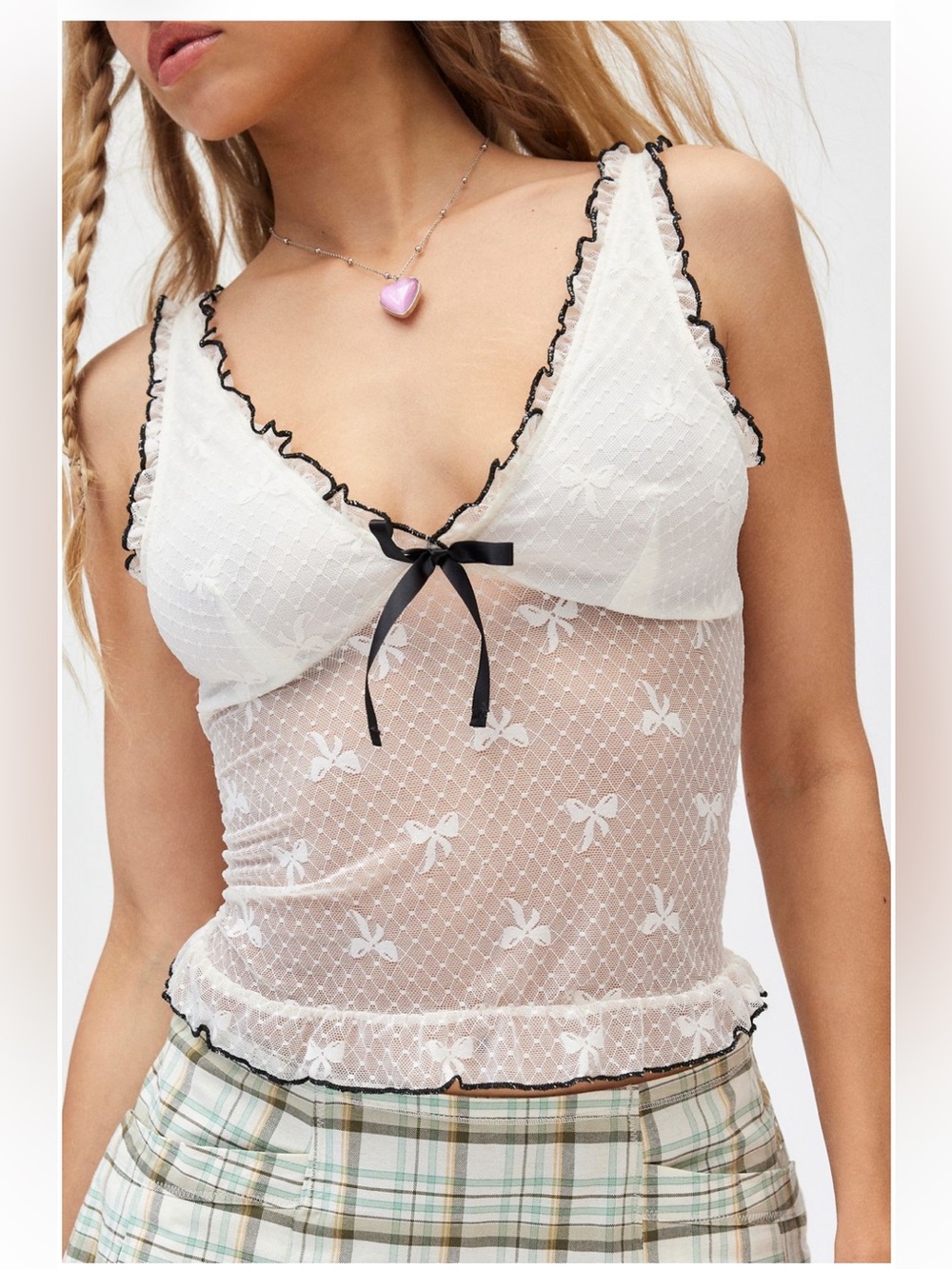 NWT- Urban Outfitters Kimichi Blue Harlene Mesh Cami